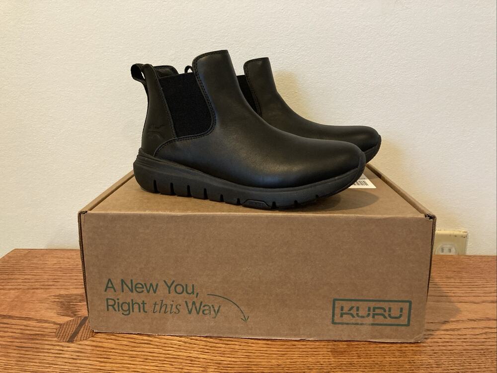 Kuru Flex Astra Women’s Boot Size 9.5 Black Leather Orthopedic Plantar Fascitis